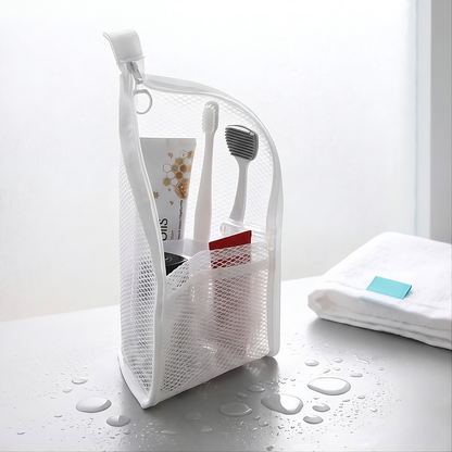 PTEM™ Travel Organizer – Multi-Pocket Mesh Toiletry Bag